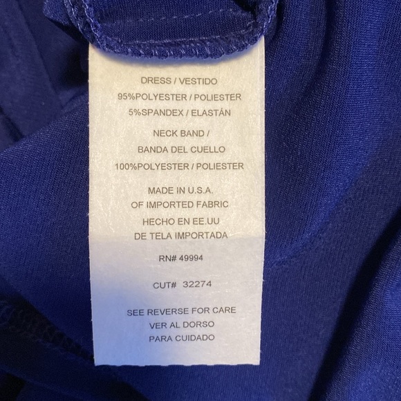 R & M Richards Navy Blue Floral Printed Sheer Jacket And Sheath Dress - Picture 15 of 16